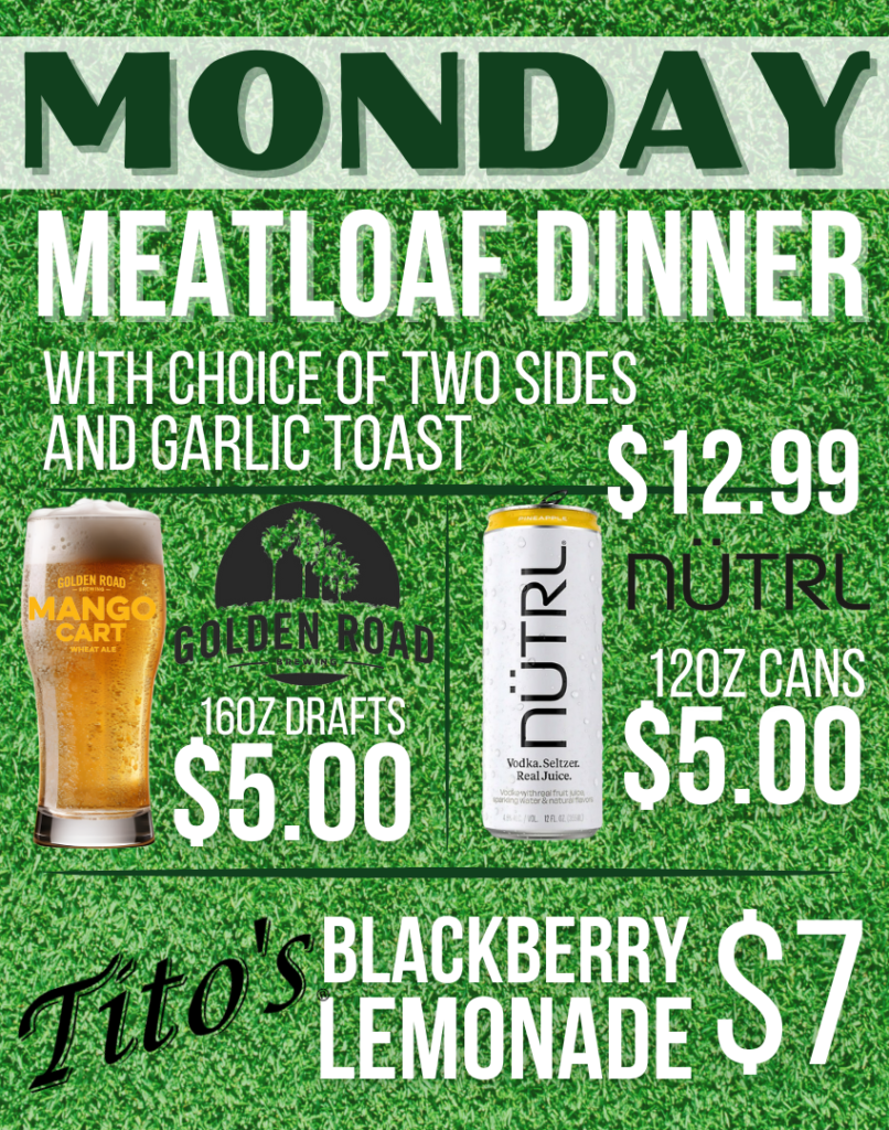 Daily Specials, Monday food and beverage specials