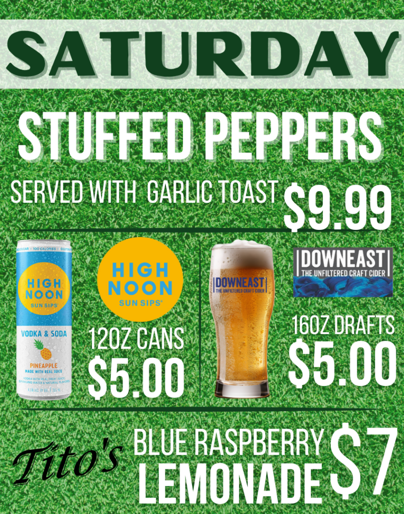 Daily Specials, Saturday food and beverage specials