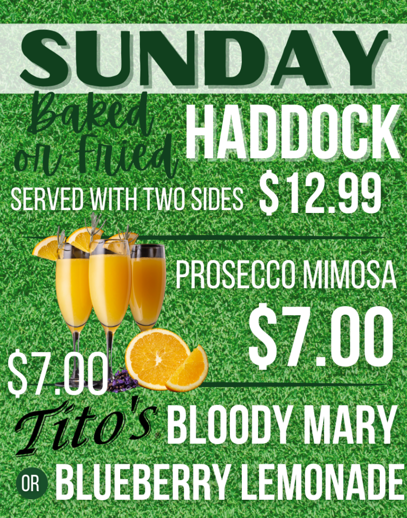 Daily Specials, Sunday food and beverage specials